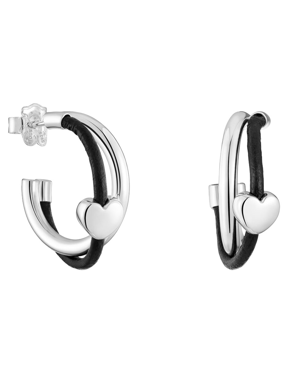 Aretes huggies Bold Motif de plata P 925 con acabado brillante